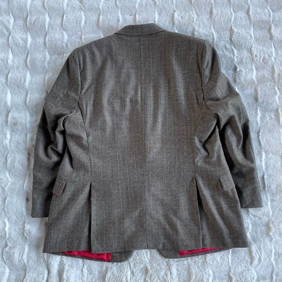 🔥Vintage Y2K Union Made USA 100% Wool Glen Plaid Suit Blazer 46S & Pants 37 - Picture 4 of 15